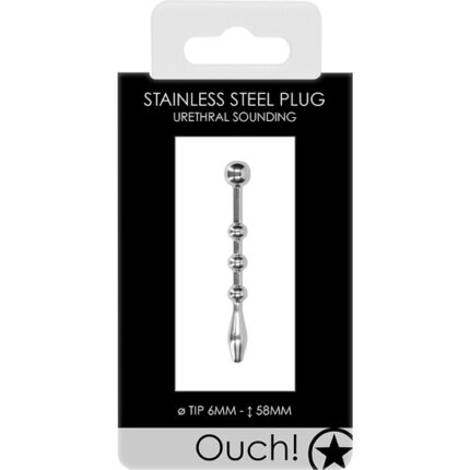 URETHRAL SOUNDING - METAL PLUG - 6MM - 002