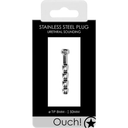 URETHRAL SOUNDING - METAL PLUG - 8MM - 002