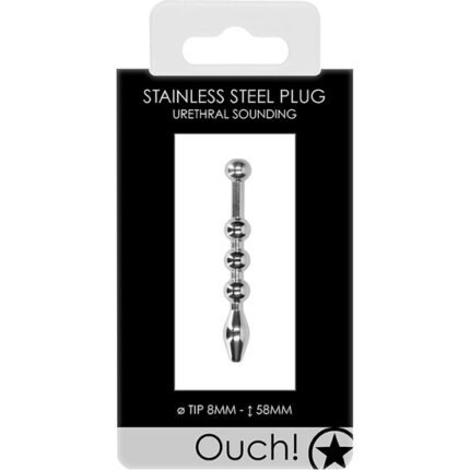 URETHRAL SOUNDING - METAL PLUG - 8MM - 002
