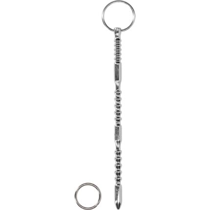 URETHRAL SOUNDING - METAL RIBBED DILATOR WITH RING - 001