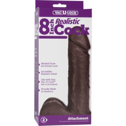 VAC-U-LOCK PENE REALISTICO 21 CM NEGRO - 002