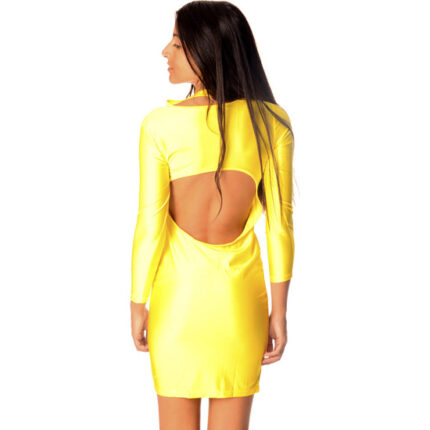 VESTIDO AJUSTADO CUT OUT AMARILLO - 002