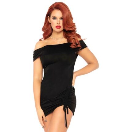 VESTIDO DE HOMBROS DESCUBIERTOS - NEGRO - 001
