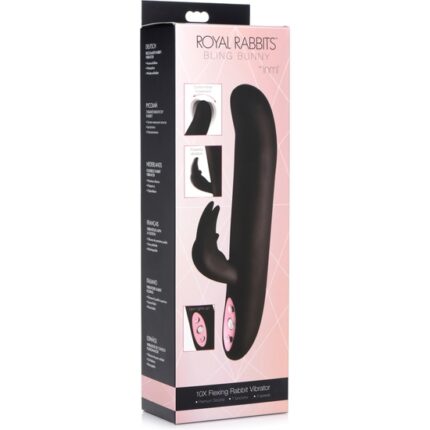 VIBRADOR 10X FLEXING RABBIT VIBRATOR - BLACK - 002