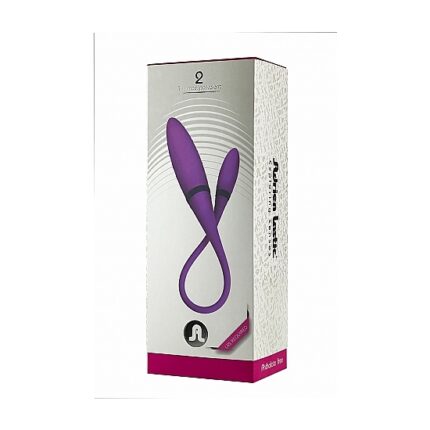 VIBRADOR 2 CON DOBLE PUNTA Y MANDO - MORADO - 002