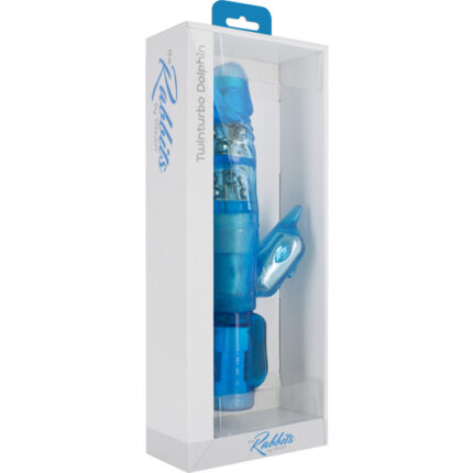 VIBRADOR CON ESTIMULADOR DE CLITORIS AZUL - 002