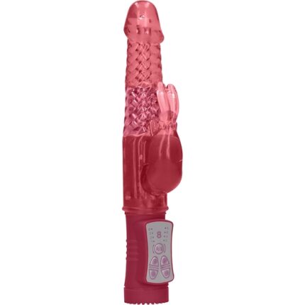 VIBRADOR CONEJITO CON ROTACIÓN - ROJO - 001