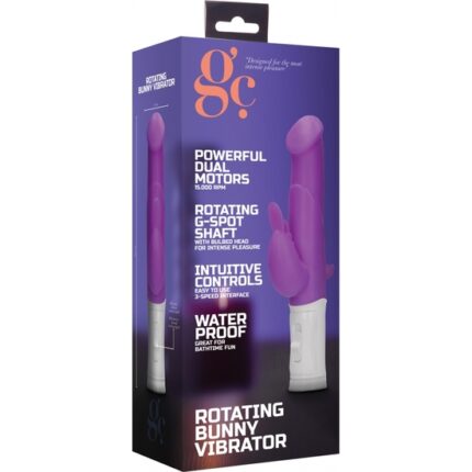 VIBRADOR CONEJITO RAMPANTE CON ROTACIÓN - MORADO - 002