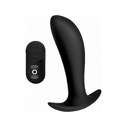 VIBRADOR DE PRÓSTATA DE SILICONA CON CONTROL REMOTO - NEGRO - 001