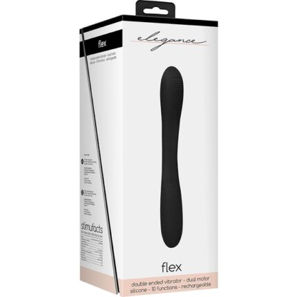 VIBRADOR FLEXIBLE DOBLE PENETRACIÓN - NEGRO - 002