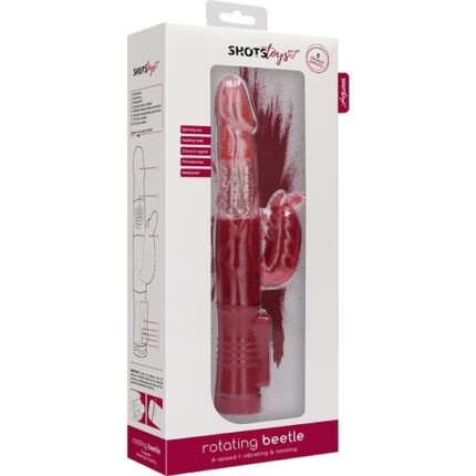 VIBRADOR RAMPANTE BEETLE CON ROTACIÓN - ROJO - 002