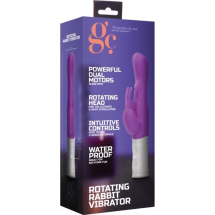 VIBRADOR RAMPANTE CONEJITO CON ROTACIÓN - MORADO - 002