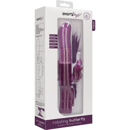 VIBRADOR RAMPANTE MARIPOSA CON ROTACIÓN - MORADO - 002