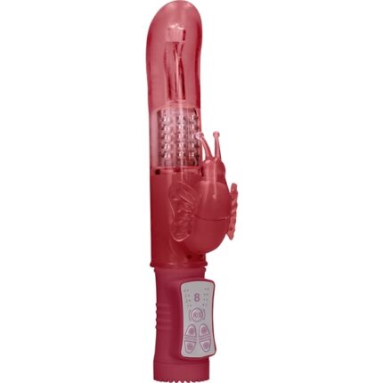 VIBRADOR RAMPANTE MARIPOSA CON ROTACIÓN - ROJO - 001