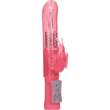 VIBRADOR RAMPANTE MARIPOSA CON ROTACIÓN - ROSA - 001