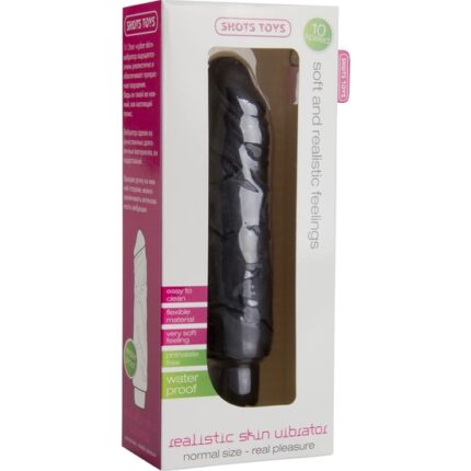 VIBRADOR REALISTICO TACTO REAL TAMAÑO NORMAL NEGRO - 002