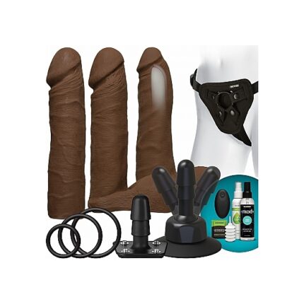 VIBRATING DUAL DENSITY ULTRASKYN SET - CHOCOLATE - 001