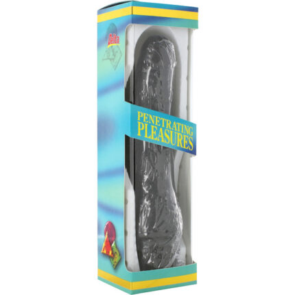 VINIL P-SHAPE VIBRATOR BLACK PENE 20 CM. - 002