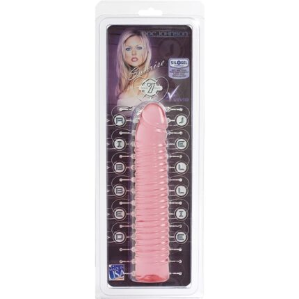 VIVID - RIBBED JELLIE - PENE ROSA - 17 CM - 001