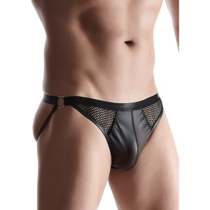 WETLOOK MENS APERTURA TRASERA - NEGRO - 001