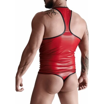 WETLOOK MENS CAMISETA SIN MANGAS - ROJO - 002