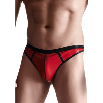 WETLOOK MENS TANGA - ROJO - 001