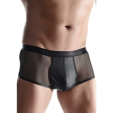 WETLOOK & MESH MENS BOXER - NEGRO - 001