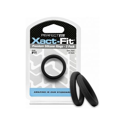 XACT-FIT PACK DE 2 ANILLOS DE SILICONA 12CM - NEGRO - 001