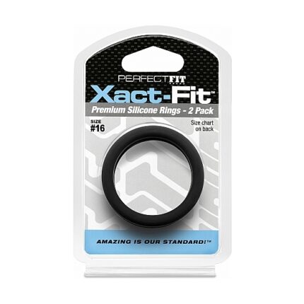 XACT-FIT PACK DE 2 ANILLOS DE SILICONA 16CM - NEGRO - 002